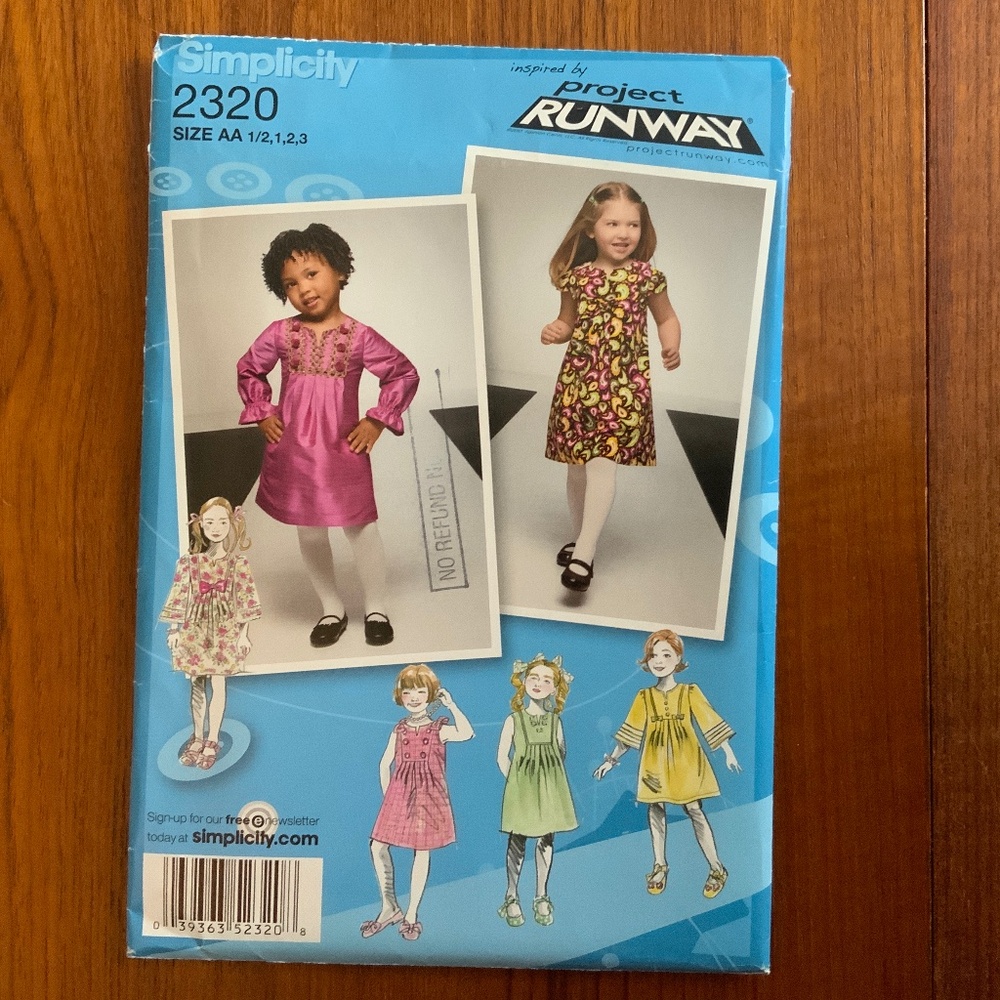 Simplicity Pattern Toddler’s & Child’s Dresses Sizes 6months - 3T